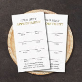 シンプル白エレガント金ゴールド美しい 予約カード