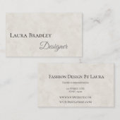 シンプル白エレガント黒のスクリプト 名刺 (正面/裏面)