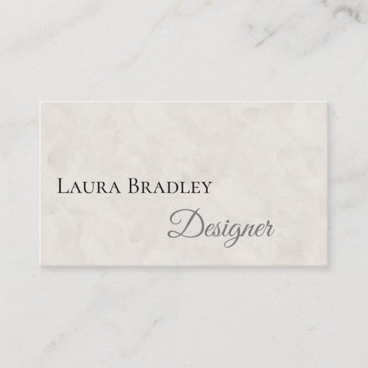 シンプル白エレガント黒のスクリプト 名刺 (正面)