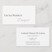 シンプル白エレガント黒のスクリプト 名刺 (正面/裏面)