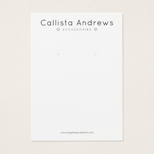 シンプル白エレガント黒ハートイヤリングディスプレイ (正面)