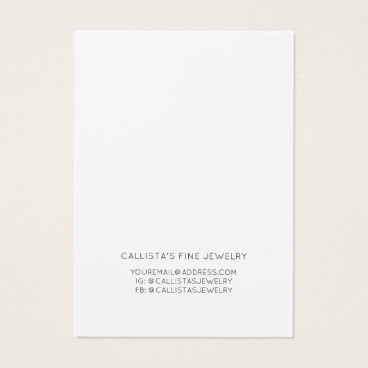 シンプル白エレガント黒ハートネックレスディスプレイ (裏面)