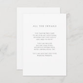 シンプル白エレガント |の結婚ゲスト詳細 エンクロージャーカード (正面/裏面)