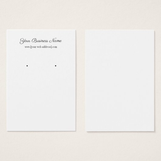 シンプル白カスタムイヤリング名刺 (正面&裏面)