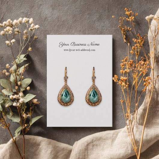 シンプル白カスタムイヤリング名刺