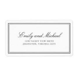 シンプル白クラシックエレガントタイポグラフィ ラベル