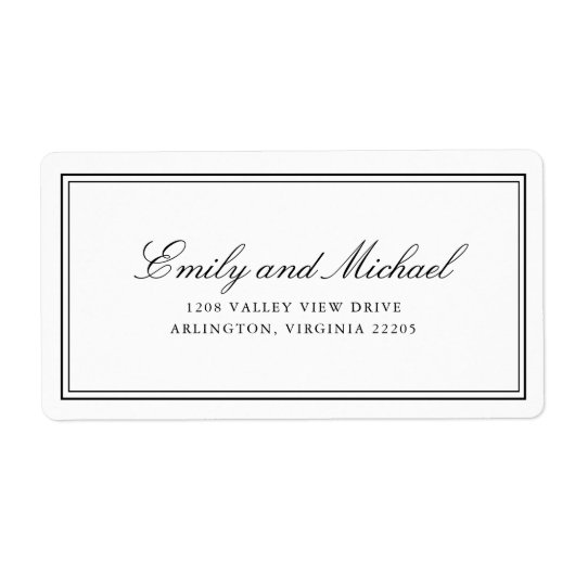 シンプル白クラシックエレガントタイポグラフィ ラベル (正面)