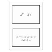 シンプル白クラシック結婚座席表 テーブルナンバー (正面)