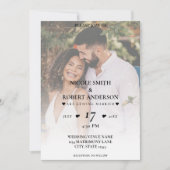 シンプル白グラデーション背景結婚写真 招待状 (正面)