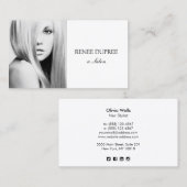 シンプル白サロン写真フォトカード 名刺 (正面/裏面)