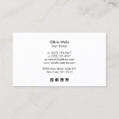 シンプル白サロン写真フォトカード 名刺 (裏面)