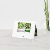 シンプル白スタイリッシュクラシックScript写真 サンキューカード (裏面)