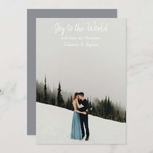 シンプル白タイポグラフィモダンクリスマスカード シーズンカード (正面/裏面)