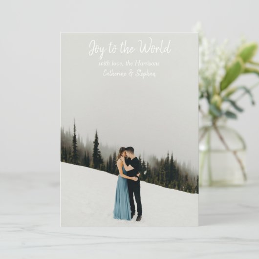 シンプル白タイポグラフィモダンクリスマスカード シーズンカード (スタンド正面)