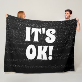 シンプル白タイポグラフィモダンパーソナライズされた フリースブランケット