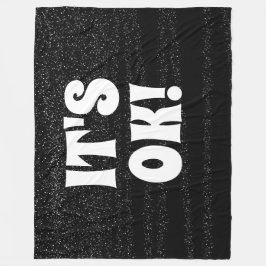 シンプル白タイポグラフィモダンパーソナライズされた フリースブランケット