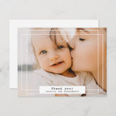 シンプル白ダブルフレームありがとうフォトカード シーズンカード (正面/裏面)