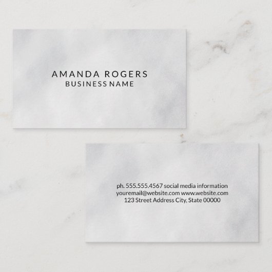 シンプル白テクスチャ 名刺 (正面/裏面)