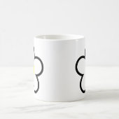 シンプル白デイジーフラワーキュート70s春グラフィック コーヒーマグカップ (中央)