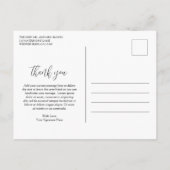 シンプル白デイジーフローラ結婚サンキュー ポストカード (裏面)