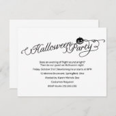 シンプル白ハローウィンパーティ 招待状 (正面/裏面)