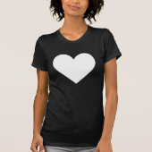 シンプル白ハートラヴモダンブラックウーマンTシャツ Tシャツ (正面)