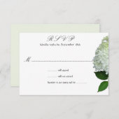シンプル白フローラあじさい結婚さんの返信カード 出欠カード (正面/裏面)