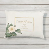 シンプル白フローライラストレーション |の結婚ギフト アウトドアクッション (裏面)