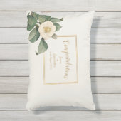シンプル白フローライラストレーション |の結婚ギフト アウトドアクッション (正面(縦))