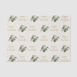 シンプル白フローライラストレーション |の結婚ギフト 薄葉紙