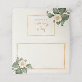 シンプル白フローライラストレーション |の結婚テーブル プレイスカード (外部開封)