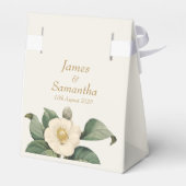 シンプル白フローライラストレーション | 結婚s フェイバーボックス (裏面サイド)