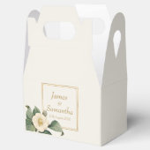 シンプル白フローライラストレーション | 結婚s フェイバーボックス (オープン)