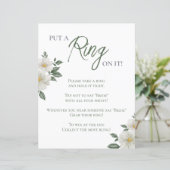 シンプル白フローラブライダルシャワーリングや輪ゲーム (スタンド正面)