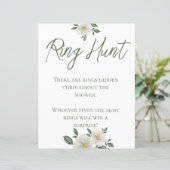 シンプル白フローラブライダルシャワーリングや輪狩りゲーム (スタンド正面)