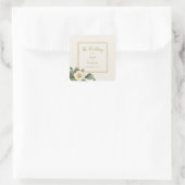 シンプル白フローラ |の結婚封筒用シール スクエアシール (バッグ)