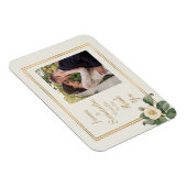 シンプル白フローラ |写真カスタムありがとう マグネット (右側)