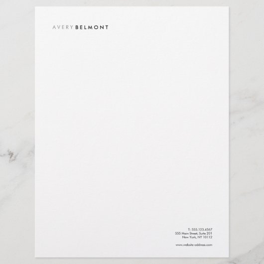 シンプル白プロフェッショナルモダンレターヘッド レターヘッド (正面)