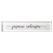 シンプル白プロフェッショナル署名スクリプト デスクネームプレート (正面)