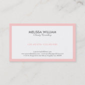 シンプル白ミニマルとライトピンク縁どの 名刺 (裏面)