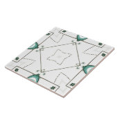 シンプル白ミニマルと緑、モザイク タイル (側面)