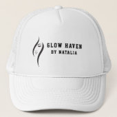 シンプル白ミニマルと黒の美しいサロンキャップ キャップ (正面)