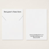 シンプル白ミニマルネックレスホルダー表示カード (正面&裏面)