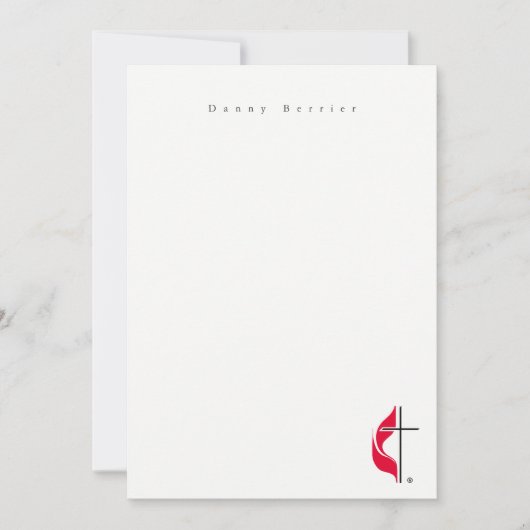 シンプル白ミニマルロゴクロス ノートカード (正面)