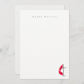 シンプル白ミニマルロゴクロス ノートカード (正面/裏面)