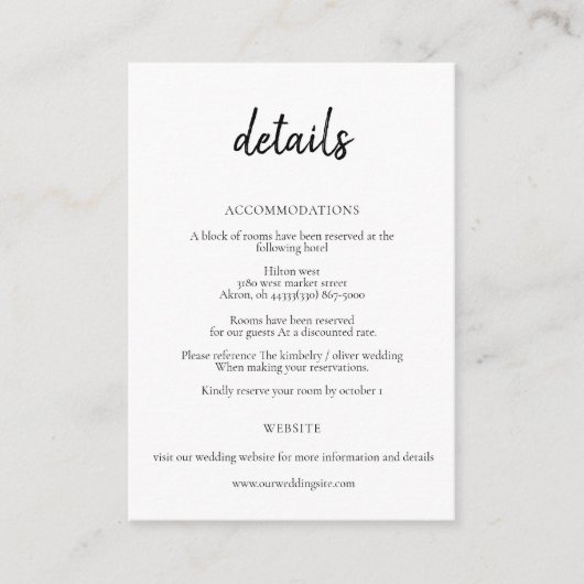 シンプル白ミニマル墨書 エンクロージャーカード (正面)