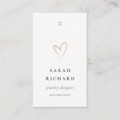 シンプル白ミニマル赤面ハート価格ラベル名 名刺 (正面)