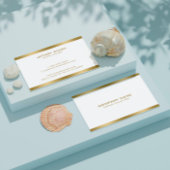 シンプル白ミニマル金ゴールドアクセント 名刺