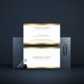 シンプル白ミニマル金ゴールドアクセント 名刺