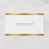 シンプル白ミニマル金ゴールドアクセント 名刺 (正面)